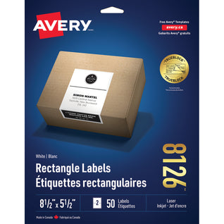 AVERY - Boite de 1000 étiquettes perforées soldé - 49x65mm