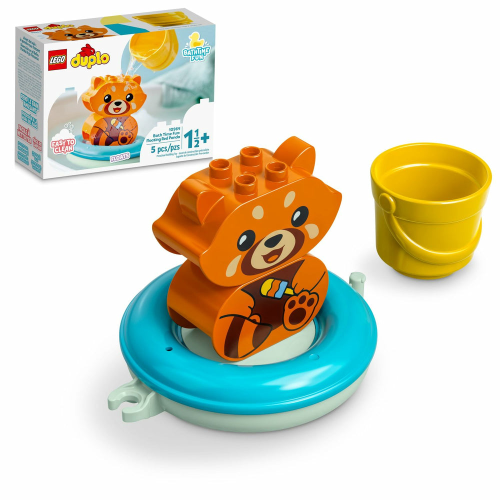 Image of LEGO DUPLO My First Bath Time Fun: Floating Red Panda Building Toy - 5 Pieces