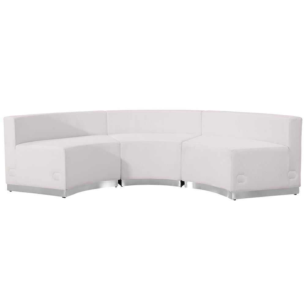 Image of Flash Furniture HERCULES Alon Series Melrose LeatherSoft Reception Configuration, 3 Pieces, White
