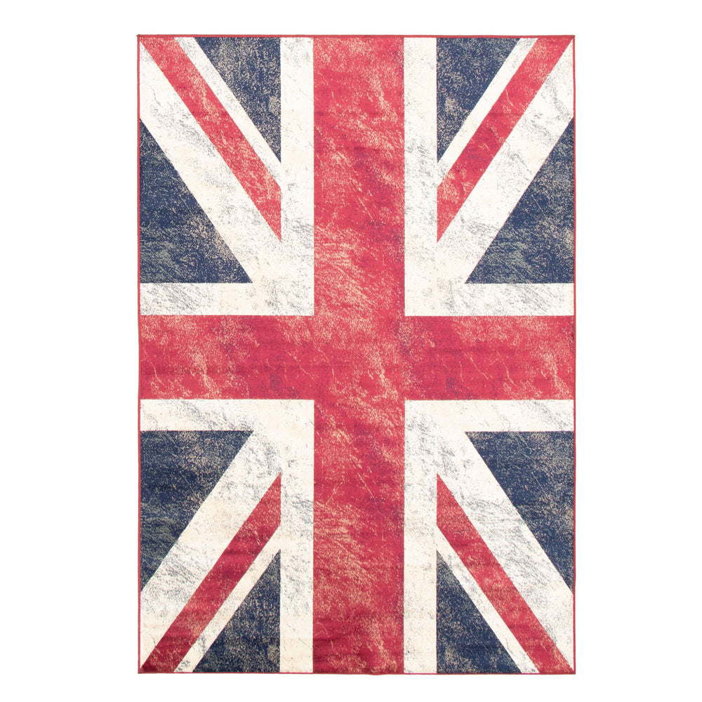 Image of eCarpetGallery Union Jack Rug - 5'2" x 7'5" - Dark Navy/ Dark Red