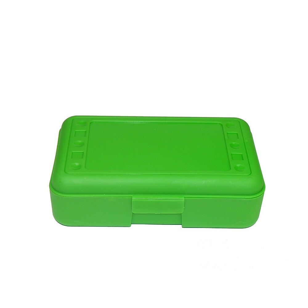 Image of Romanoff Products 8 1/2" x 5 1/2" x 2 1/2" Pencil Box, Lime Opaque, 10 Pack