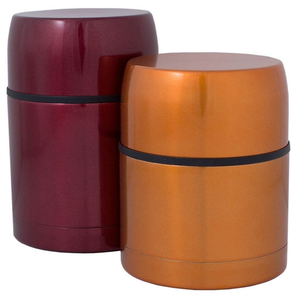 Image of Geo Stainless Steel Vacuum Flasks, Orange & Red, 2 Pack