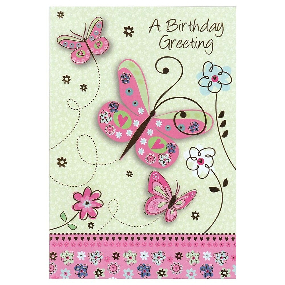 Image of Rosedale 5-1/2" x 8" A Birthday Greeting Greeting Cards And Envelopes, 12 Pack (15708)