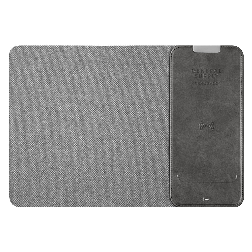 Image of General Supply Goods + Co 10W Rolled Up Mouse Pad Wireless Charger - Textured Grey