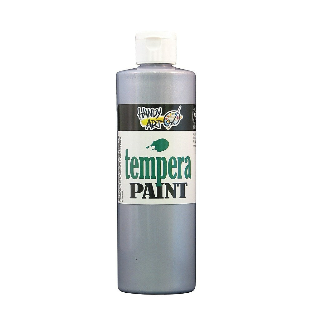 Image of Handy Art 231-166 Tempera Paint Metallic, 16oz, Silver, 12 Pack
