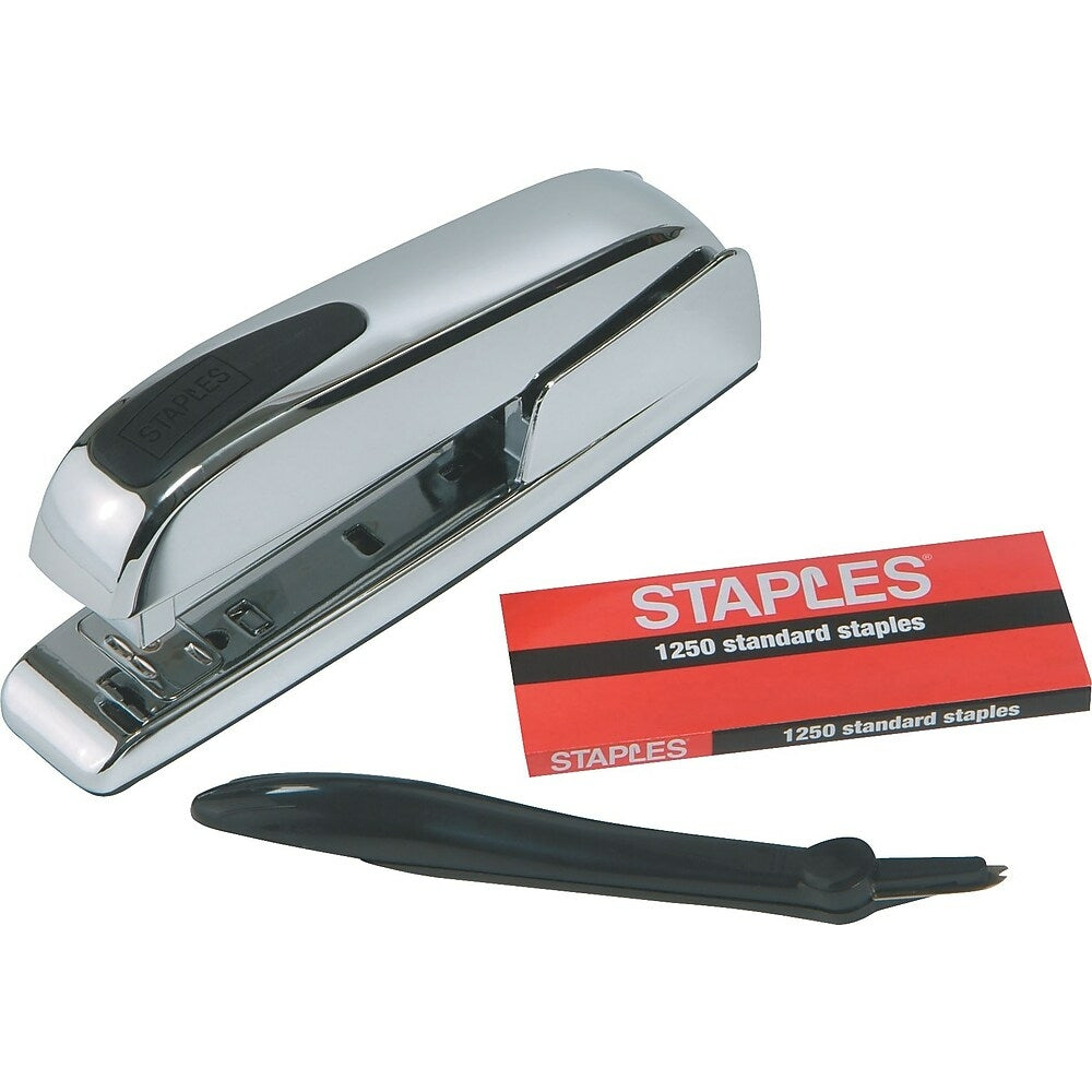 Image of Staples Desktop Stapler Combo Pack - Chrome - 20-Sheet Capacity