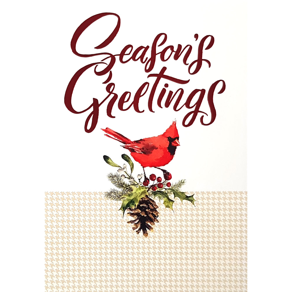 Image of Mill Brook Studio "Season's Greetings" Bird Greeting Cards with Envelopes - 5-3/8" x 7-3/4" - 18 Pack