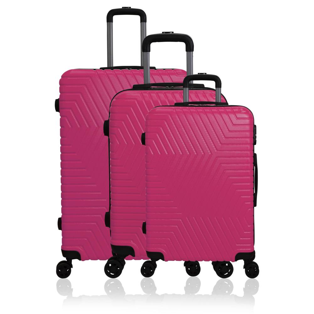 Image of Nicci Latitude 3-Piece Luggage Set - Fuchsia