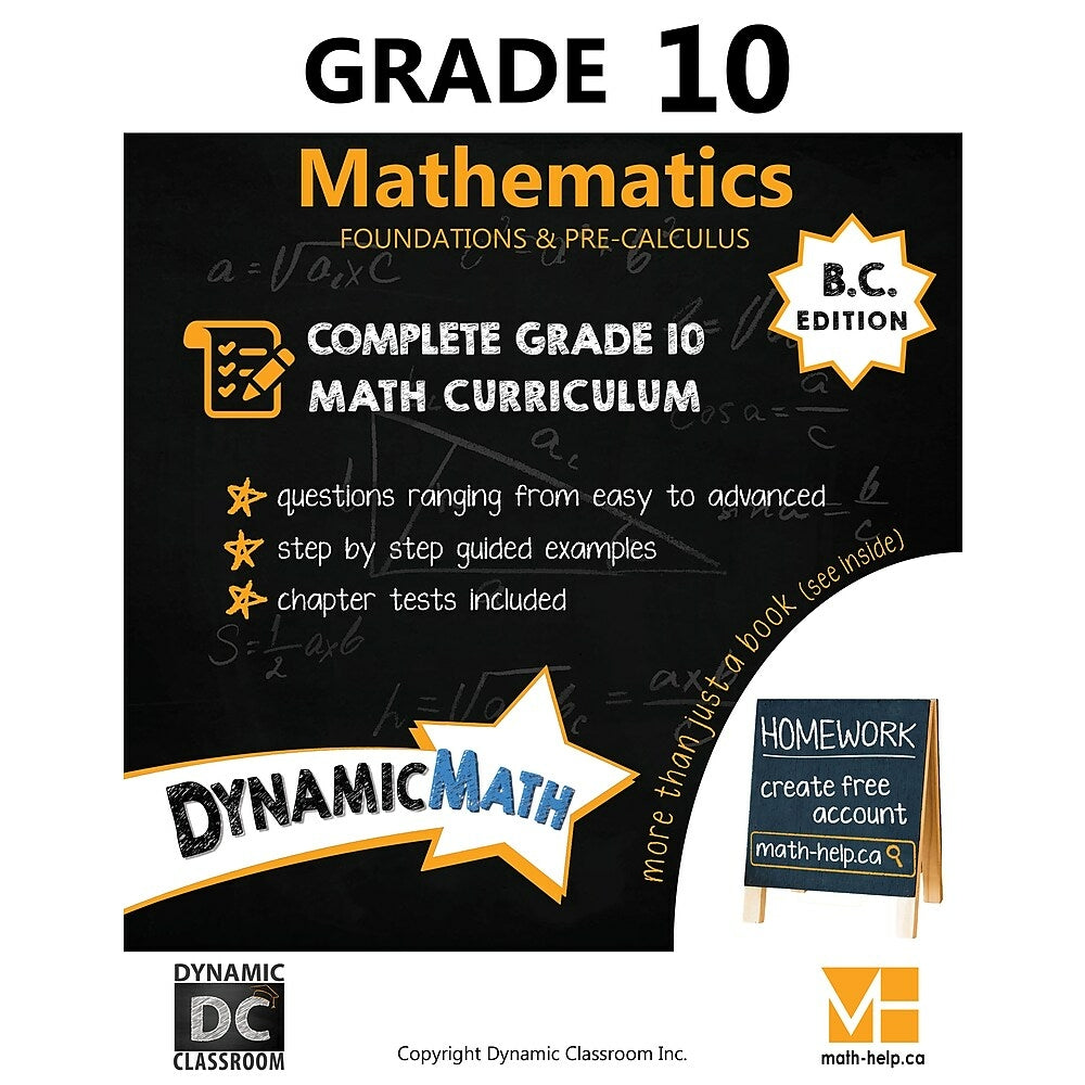 Image of Dynamic Math Workbook BC - Grade 10