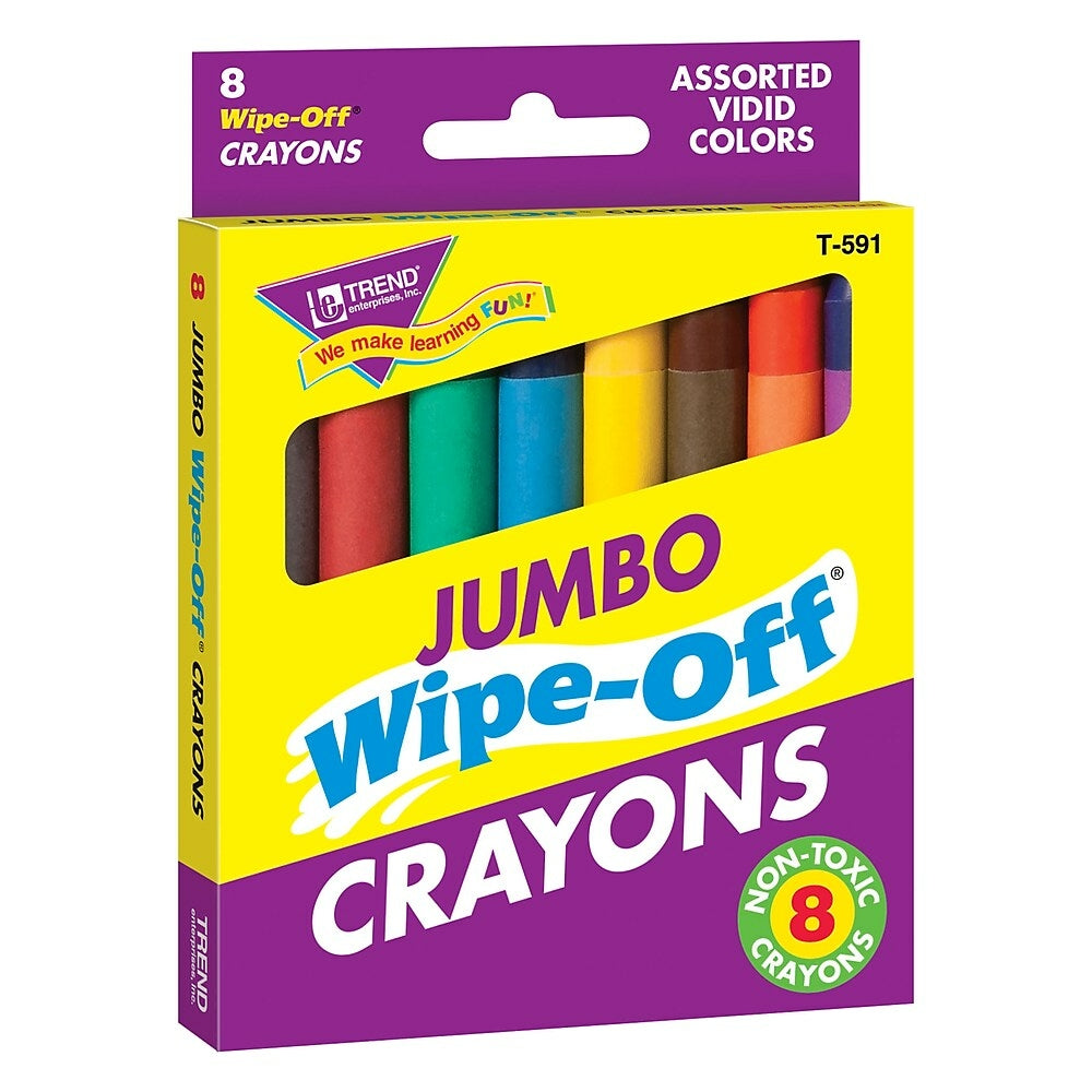 Image of TREND enterprises Inc. Jumbo Wipe-Off Crayons - 8 Pack