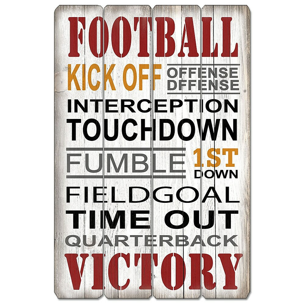 Image of Sign-A-Tology Football Rules Vintage Wooden Sign - 24" x 16"