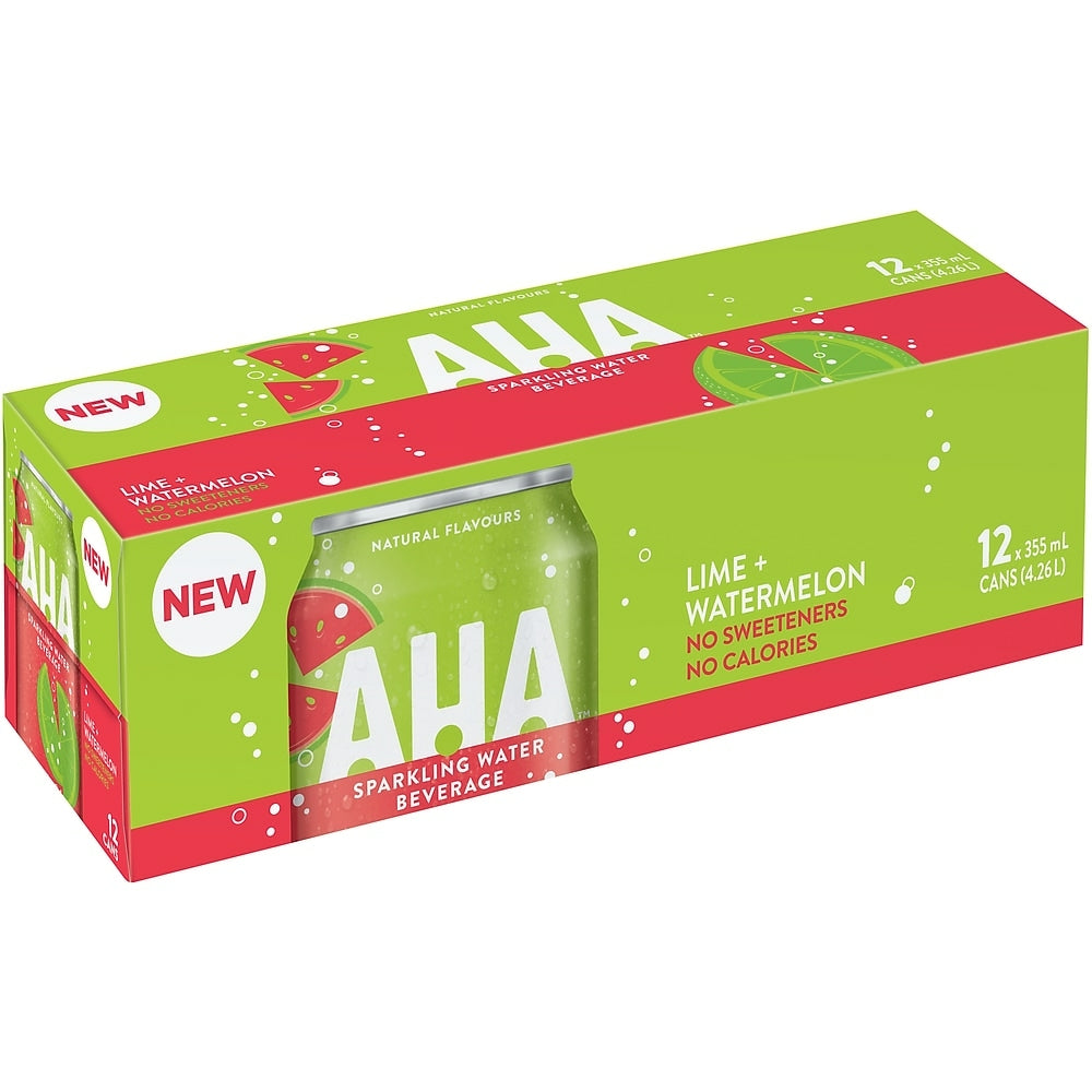 Image of AHA Lime & Watermelon - 355mL - 12 Pack