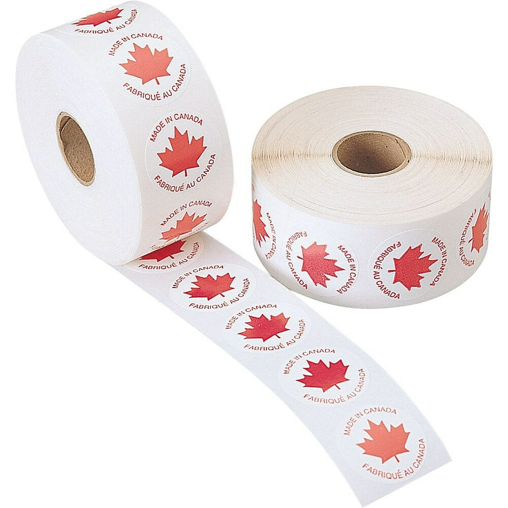 Image of Made in Canada Label, 1/2" Circle, 1000 Pack