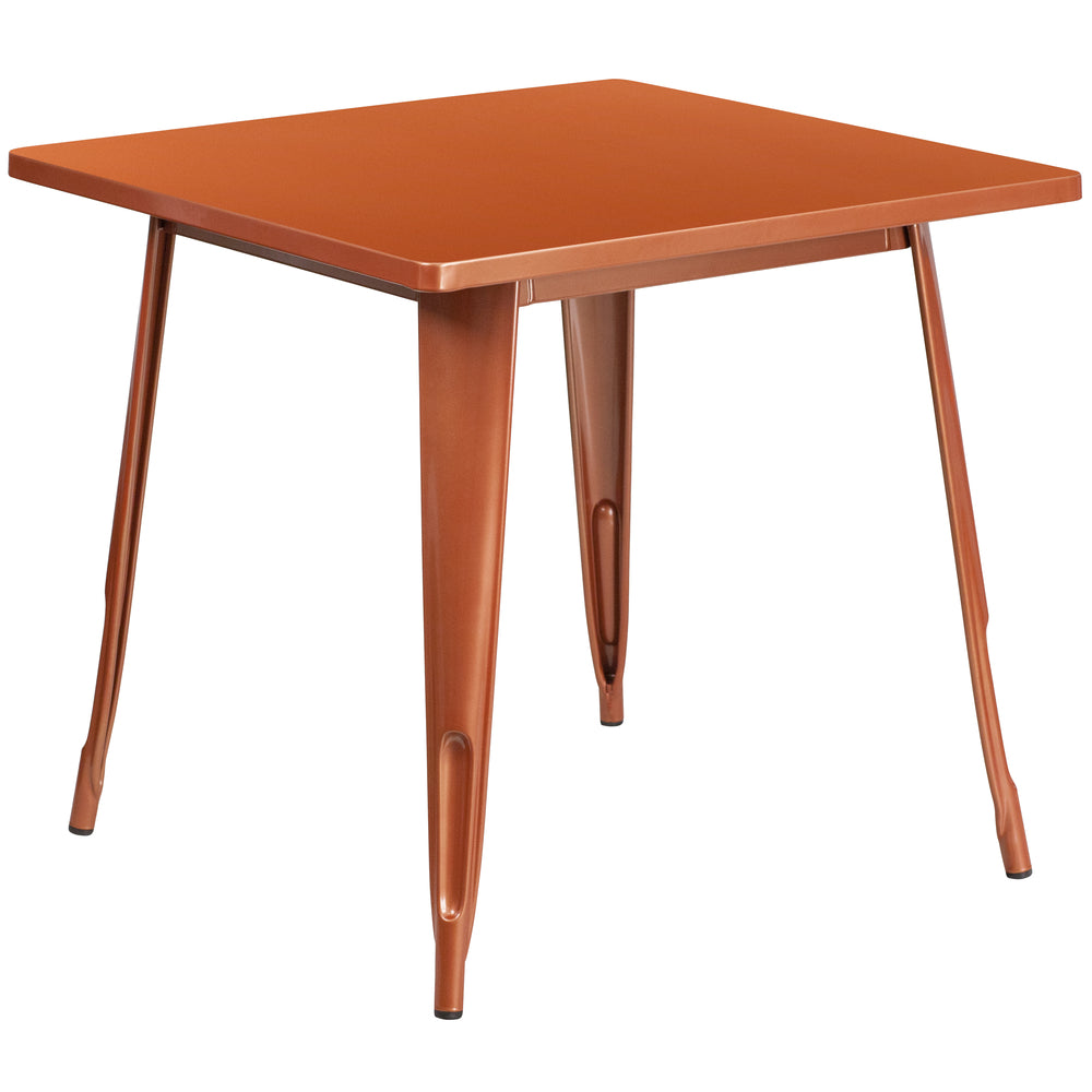 Image of Flash Furniture 31.5" Square Copper Metal Indoor-Outdoor Table