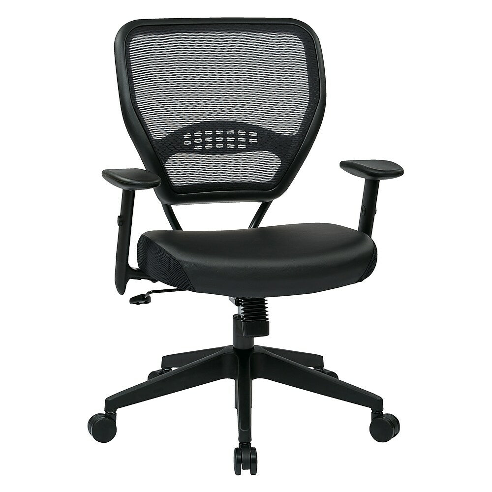 Image of Office Star Professional Air Grid-Back Manager's Chair with Eco Leather Seat, Black