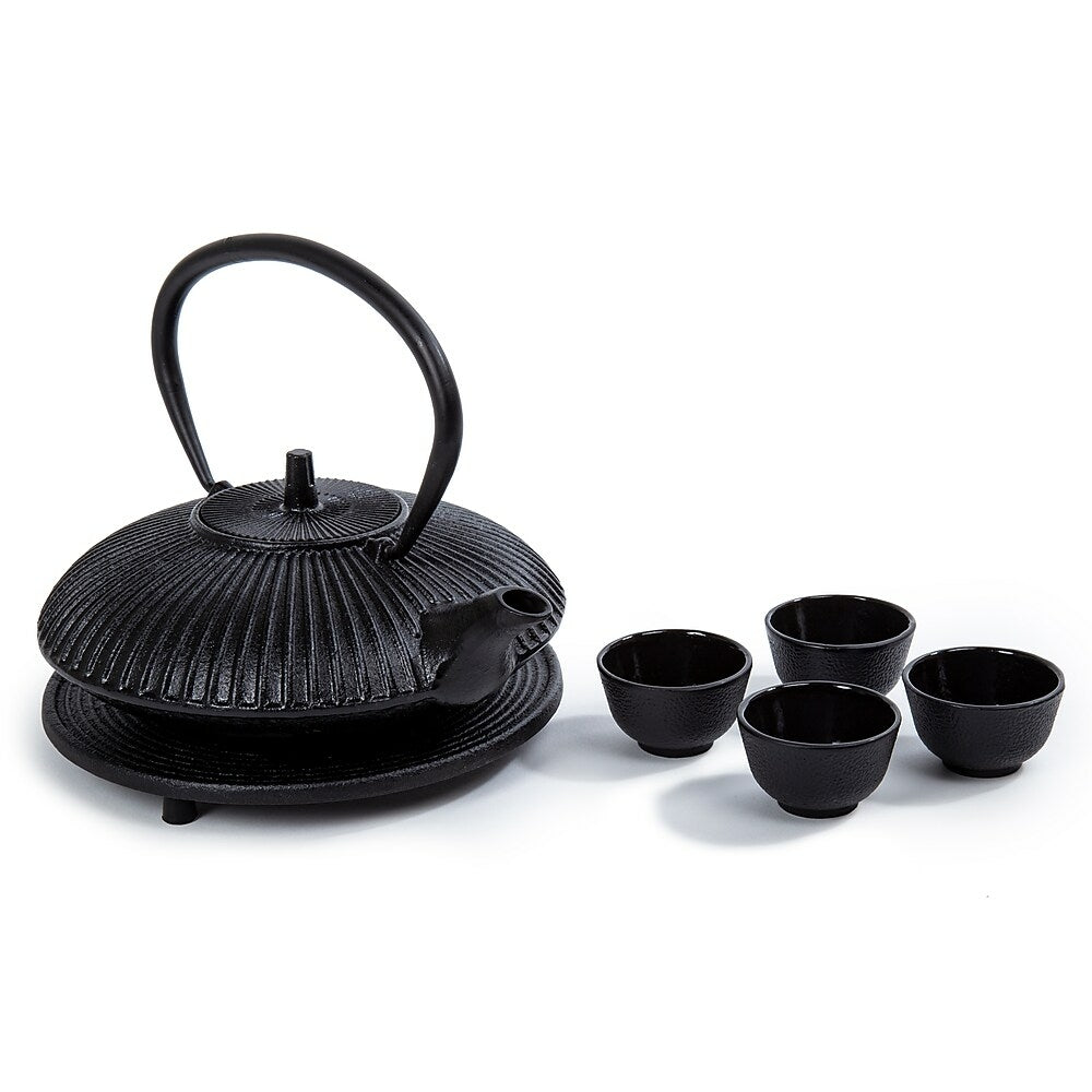 Image of Truu Design 6-pc Japanese Style Antique Teapot Set, 0.8L, Cast Iron