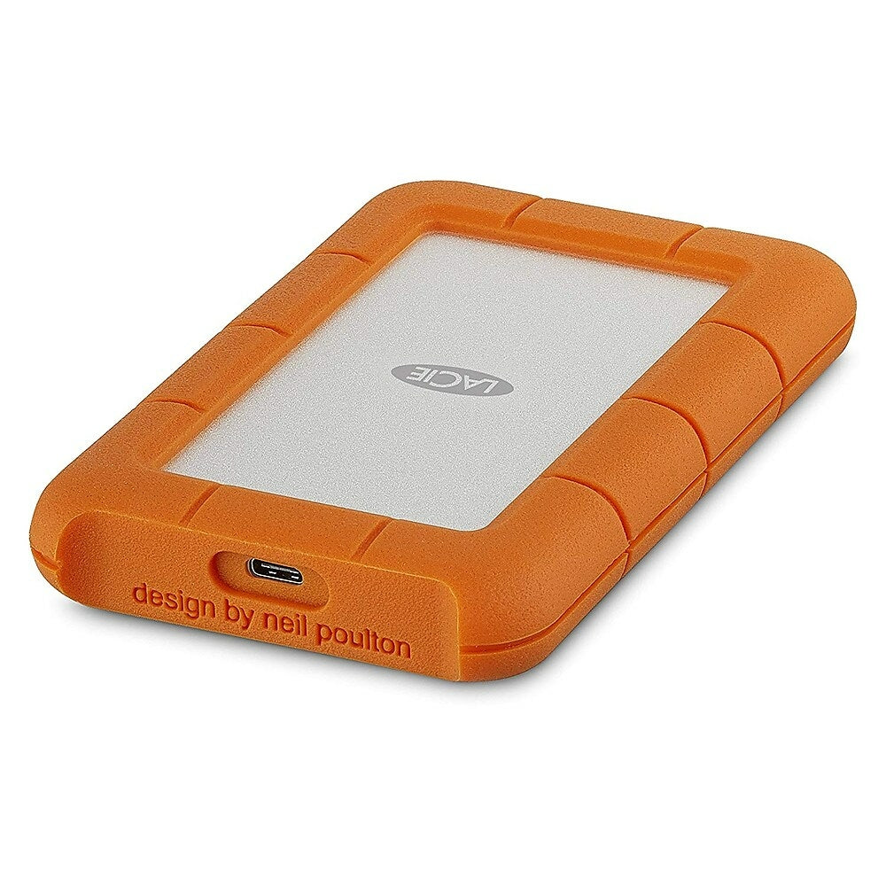Image of LaCie 2TB Rugged USB-C Portable Hard Drive, Orange