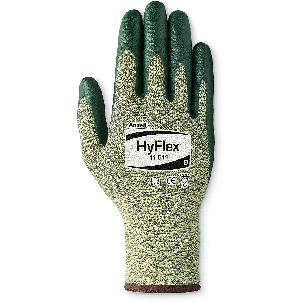 Image of Ansell Hyflex 11-511 Cut Resistant Gloves, Size Medium/8, 13 Gauge, Foam Nitrile Coated - 6 Pack