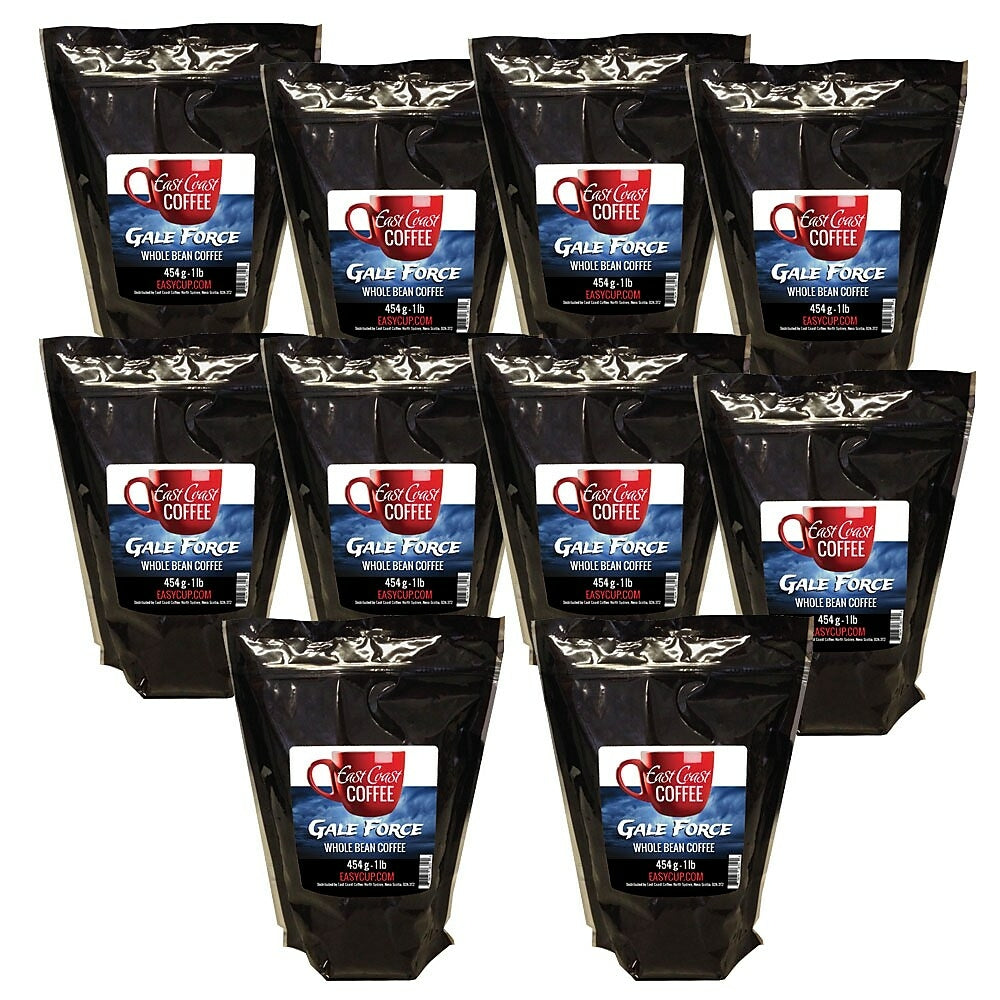 Image of East Coast Coffee Gale Force Dark Roast Whole Bean Coffee - 10 Pack
