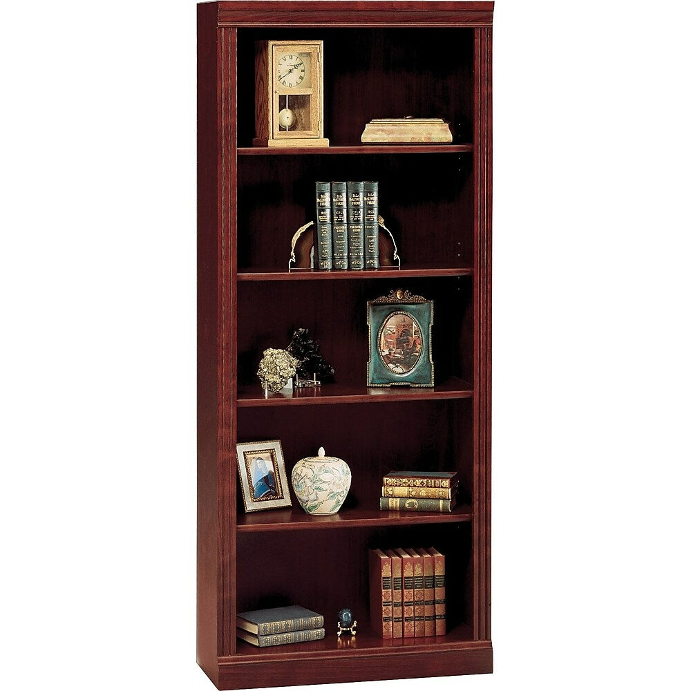Image of Bush Saratoga Collection 5-Shelf Bookcase, Harvest Cherry