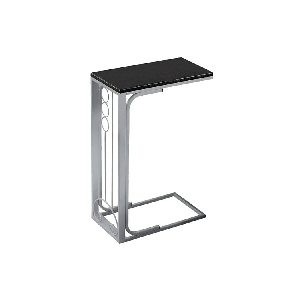 Image of Monarch Specialties - 3137 Accent Table - C-shaped - End - Side - Living Room - Bedroom - Metal - Laminate - Black - Grey