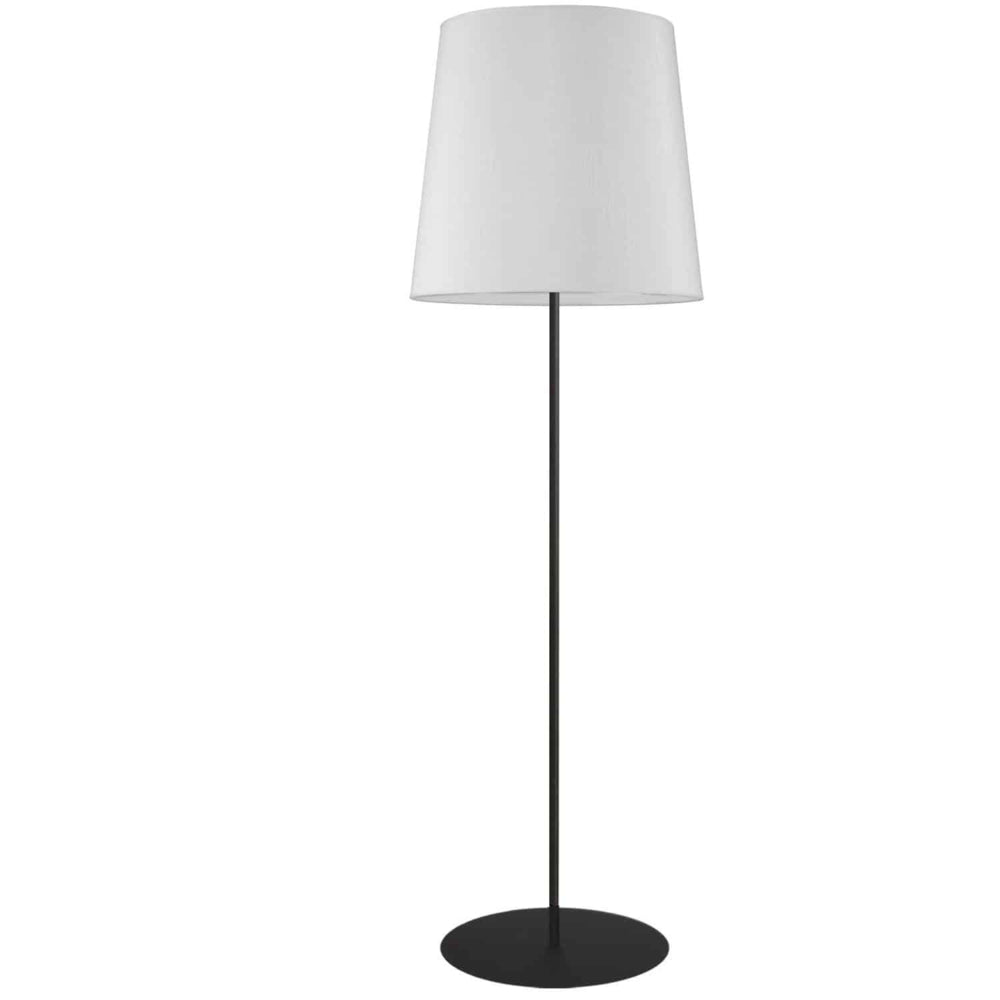Image of Dainolite Transitional Floor Lamp - 1 Light - Black with White Drum Shade, Black_74085