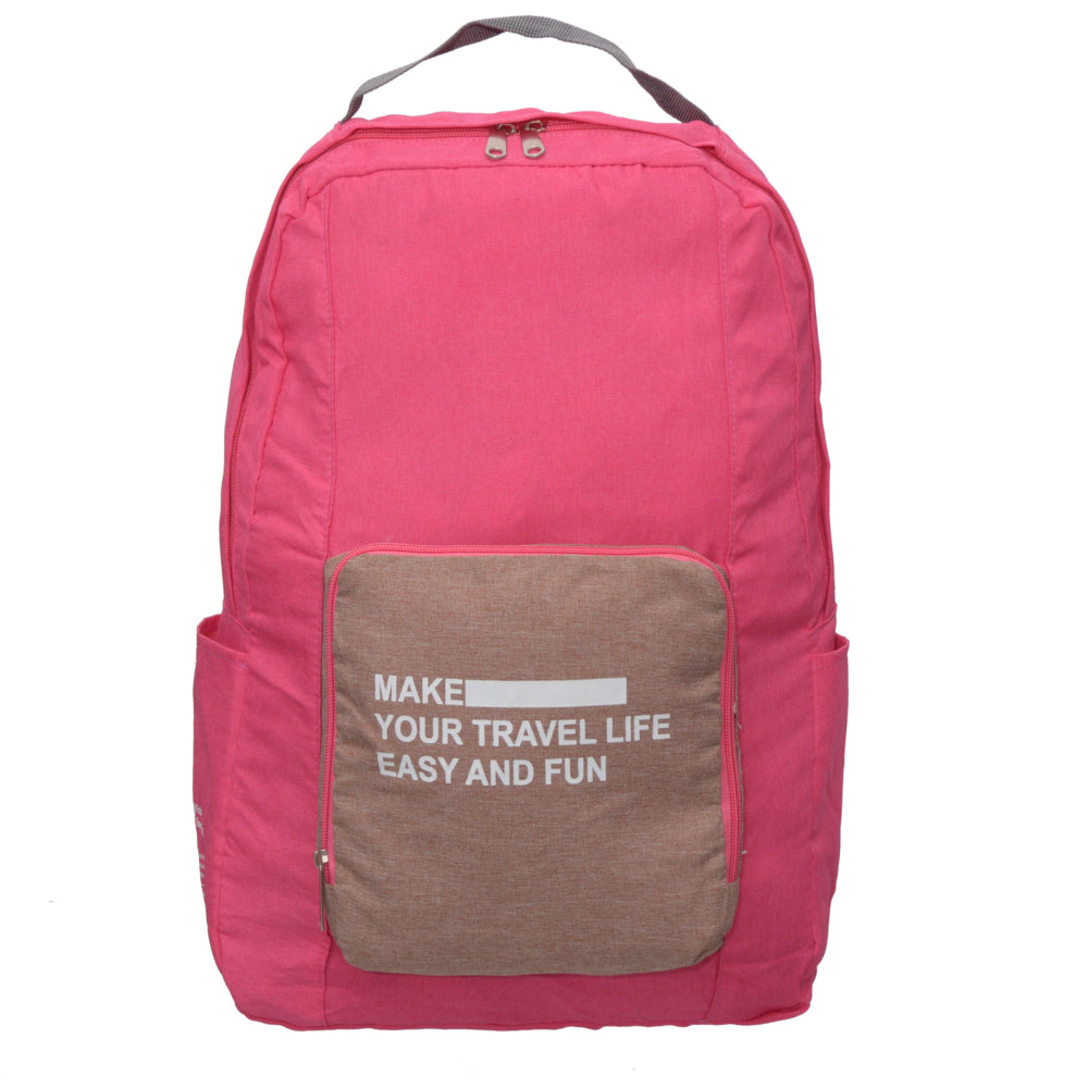 Image of Nicci Foldable Backpack - Rose Red