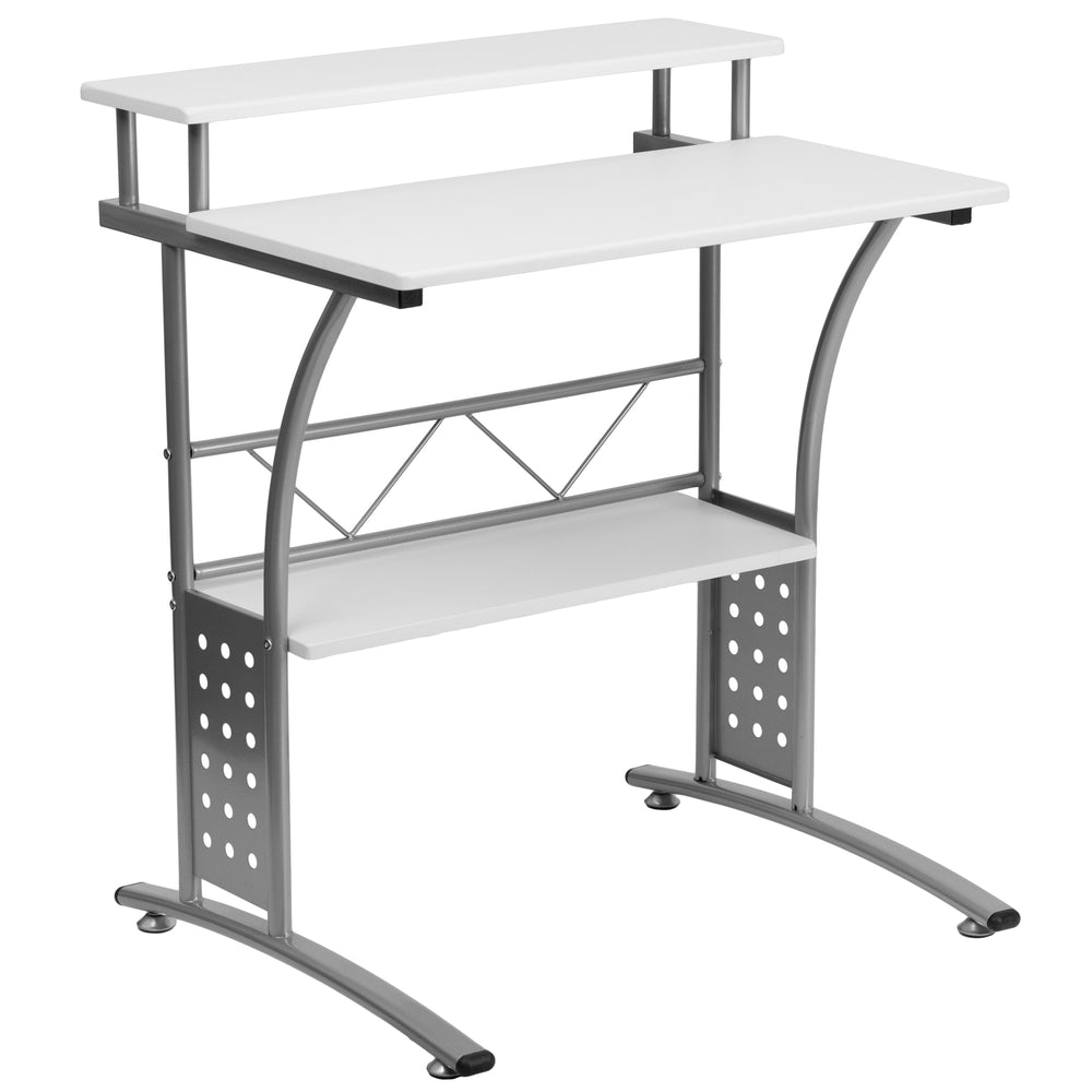 Image of Flash Furniture Clifton White Computer Desk