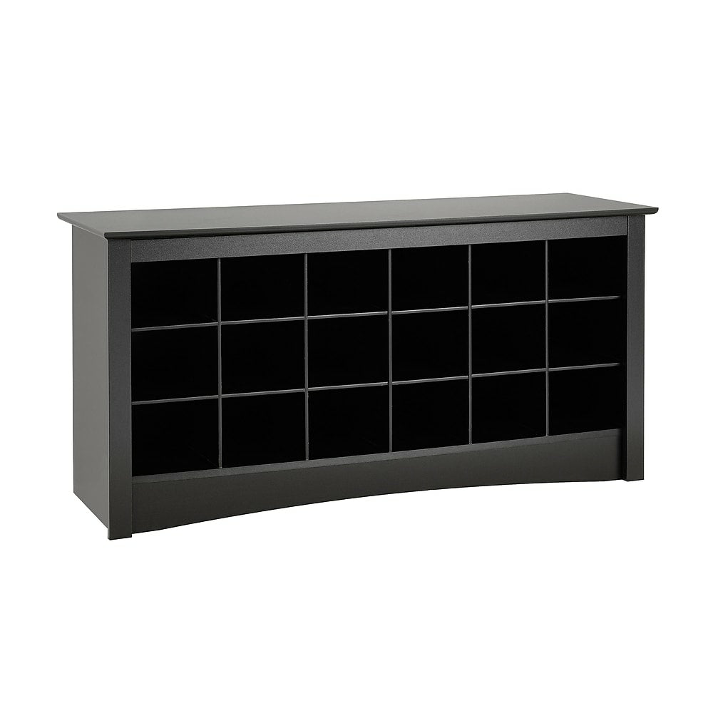 Image of Prepac Composite Wood Shoe Storage Cubbie Bench - Black