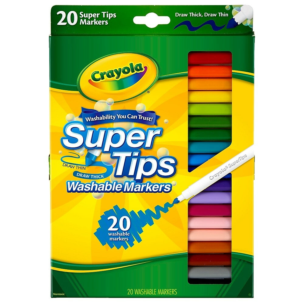 Crayola Washable Markers Super Tips Assorted 120 Pack Bin588106 Staples Ca