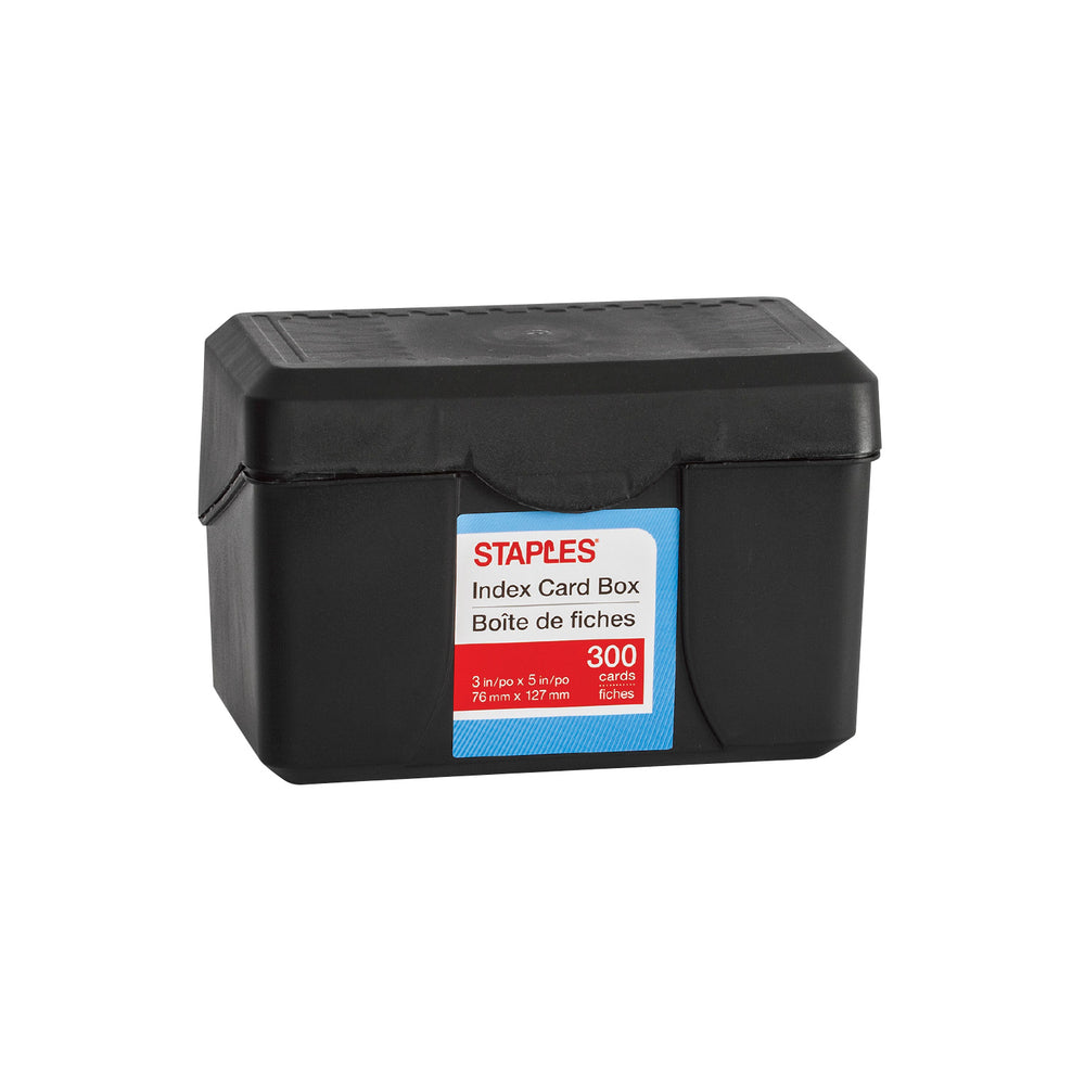 Image of Staples Index Card Box - 3" x 5" - Black