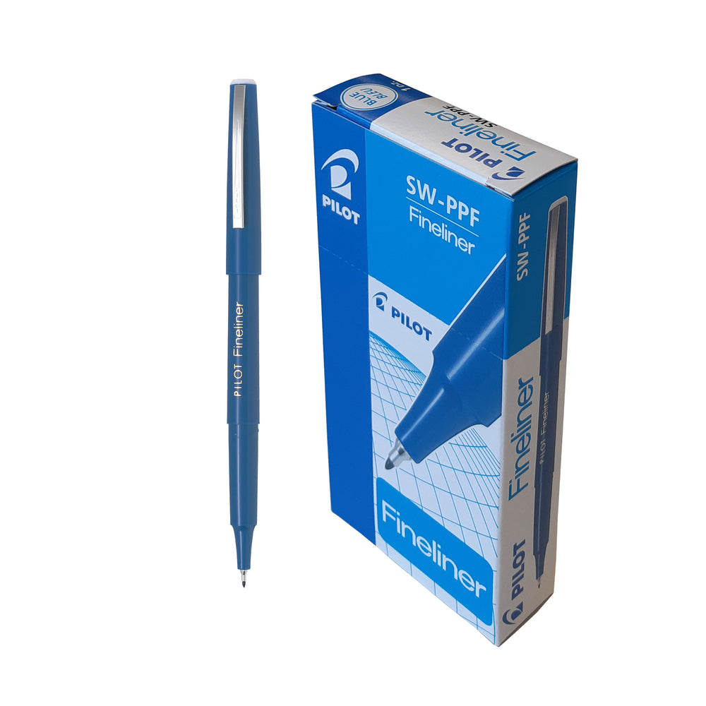 Image of Pilot Fineliner Marker Pens, 1.2mm, Blue, 12 Pack