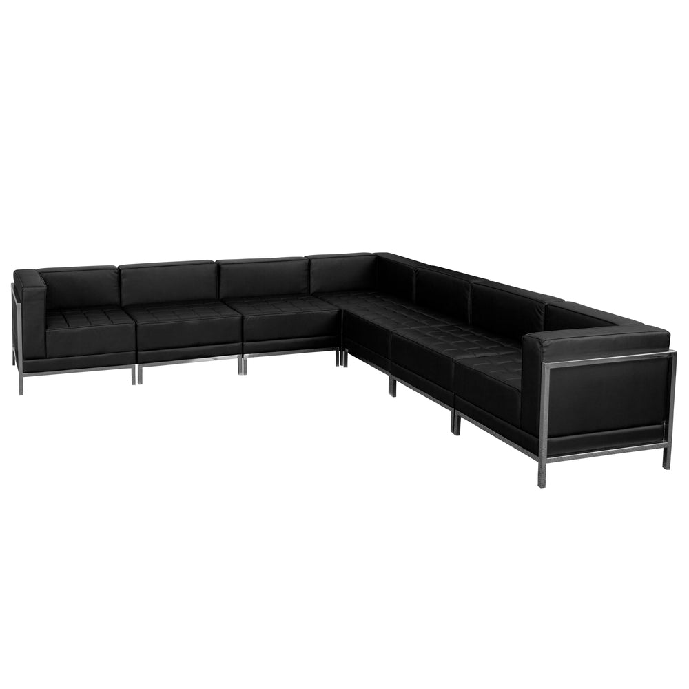 Image of Flash Furniture HERCULES Imagination Series Black LeatherSoft Sectional Configuration, 7 Pieces