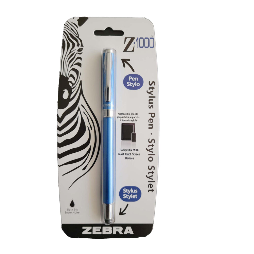 Image of Zebra 2-in-1 Stylus Pen - Blue