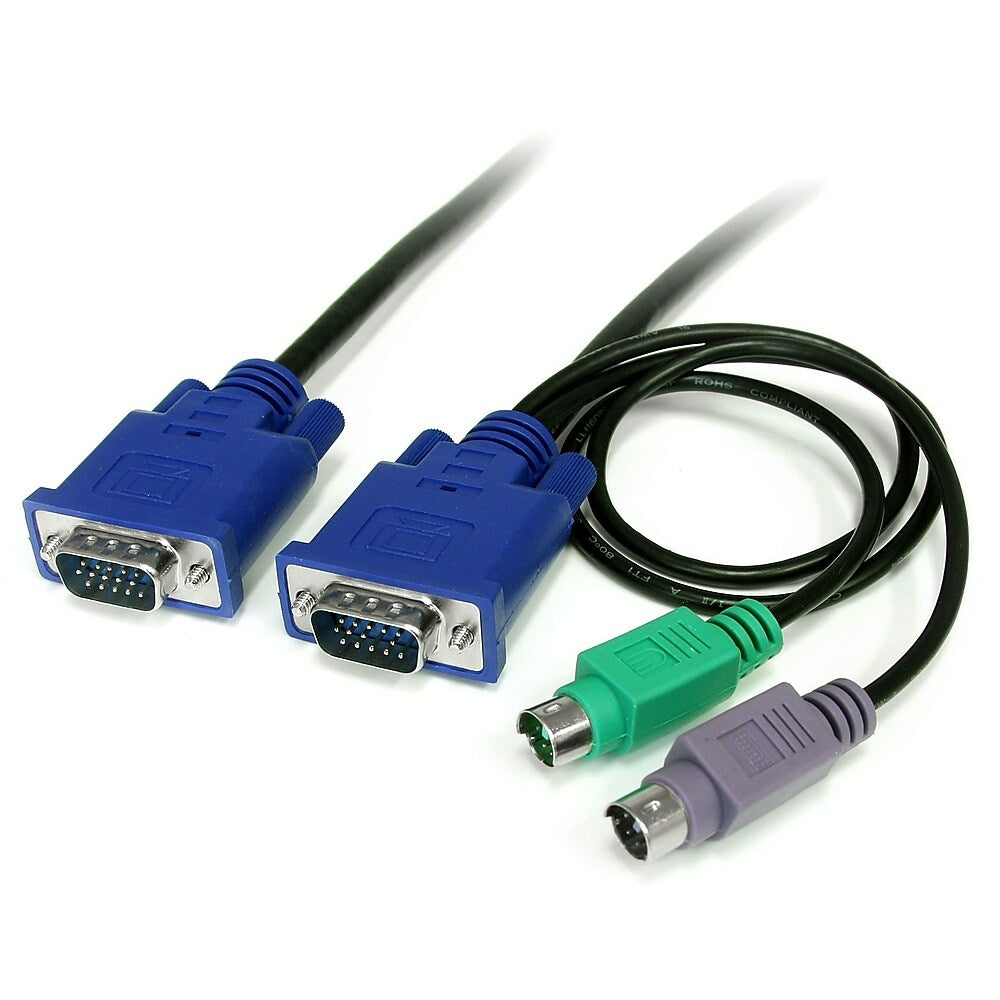 Image of StarTech 3-in-1 Ultra Thin PS/2 KVM Cable, 6 Ft