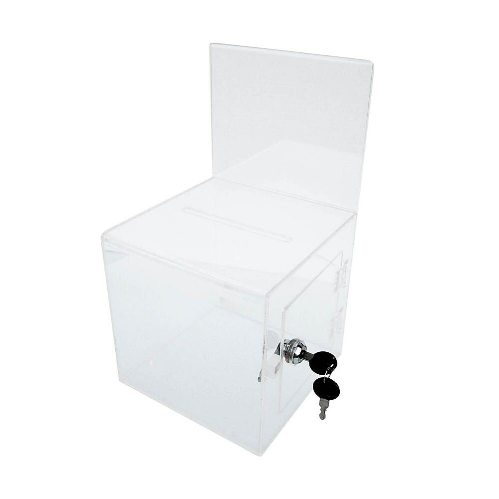 Image of Futech BBOX002 Clear Acrylic Ballot Box with Lock, 7"
