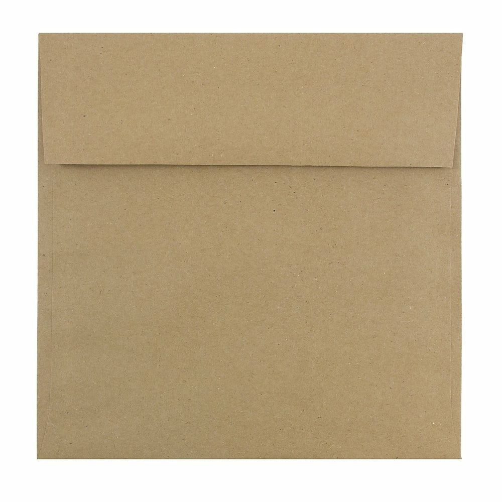 Image of JAM Paper 8.5 x 8.5 Square Envelopes, Brown Kraft Paper Bag Recycled, 1000 Pack (LEKR505B)