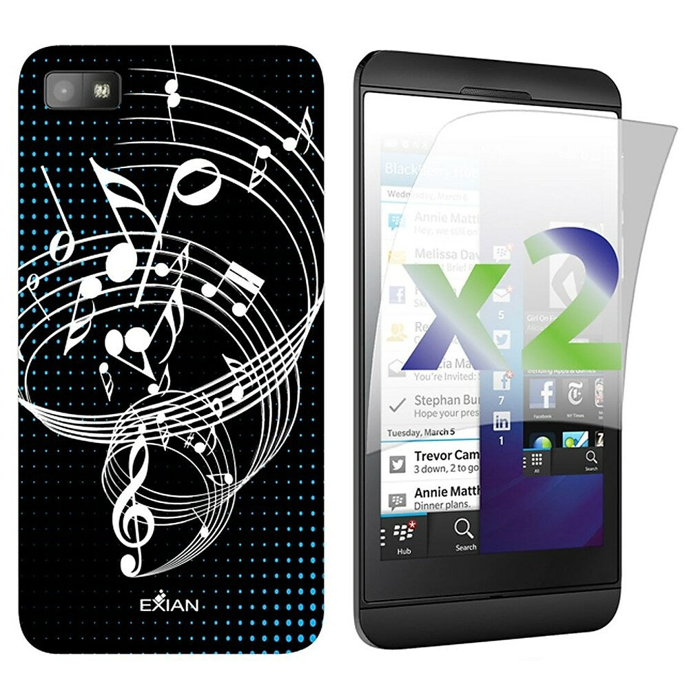 Image of Exian Musical Notes Case for Blackberry Z10 - Black