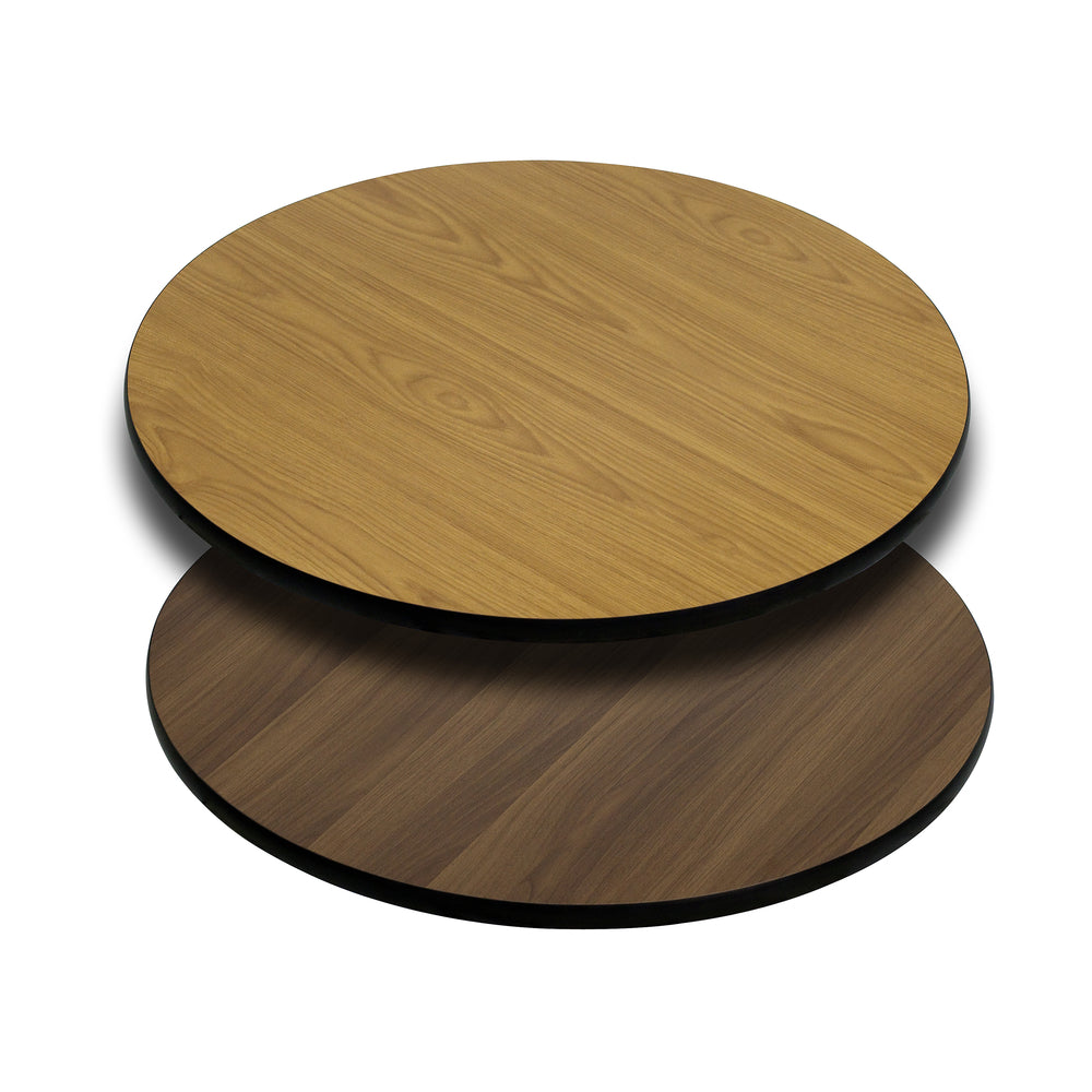 Image of Flash Furniture 30" Round Table Top with Natural or Walnut Reversible Laminate Top, Brown