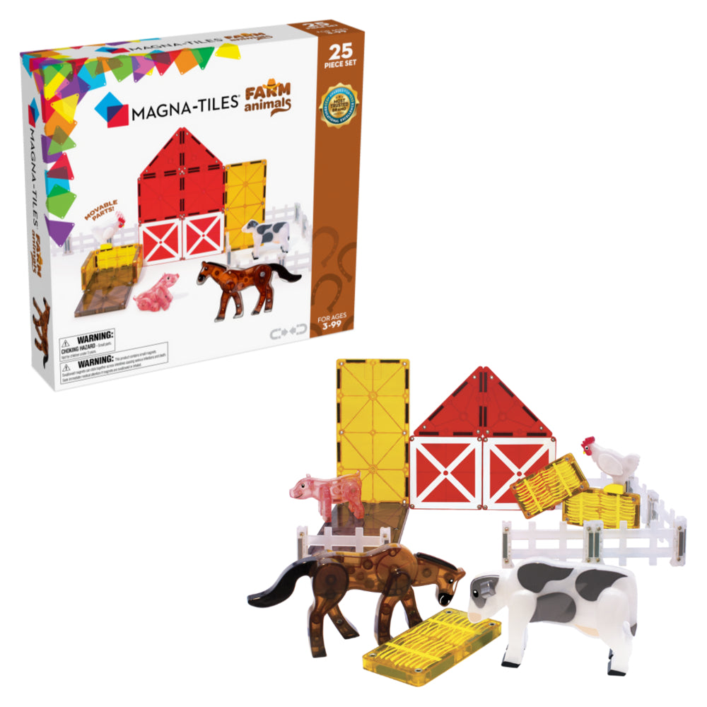 Image of Magna-Tiles Farm Animals 25-Piece Magnetic Construction Set, The ORIGINAL Magnetic Building Brand