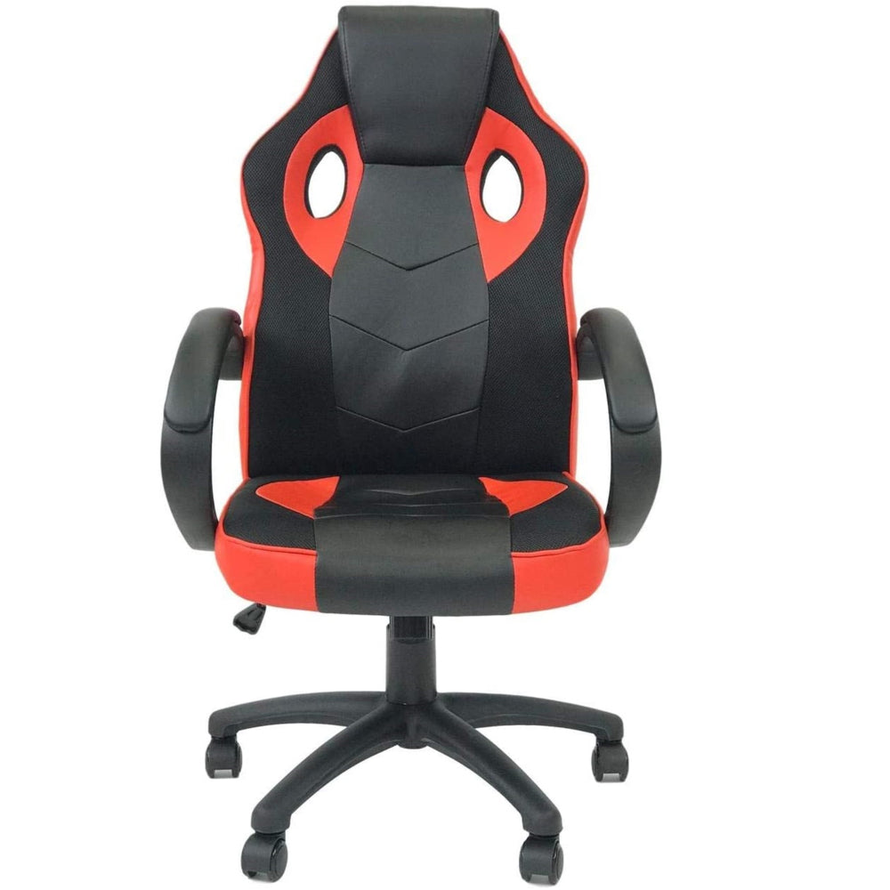 Image of Nicer Furniture Reclining Racing Game Chair with Back Tilt and Armrest - Red