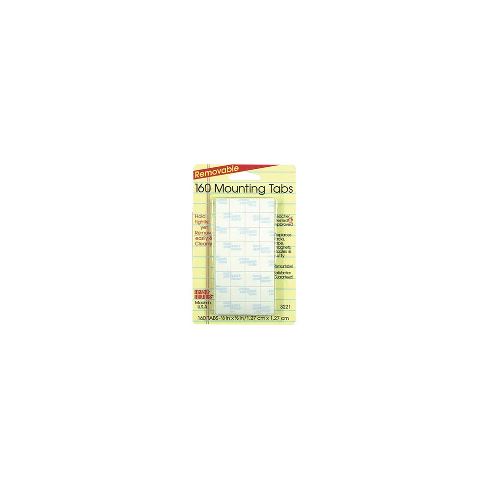 Image of Miller Studio Removable Mounting Tabs, 1/2" x 1/2", 12 Packs of 160 (MIL3221), 1920 Pack