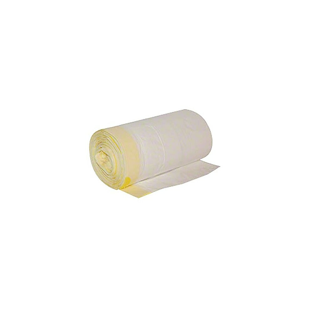 Image of Berry Plastics 24" x 28" 0.8 mil Linear Low Density Top Draw Drawstring Can Liner, White, 12 gal, 400 Pack
