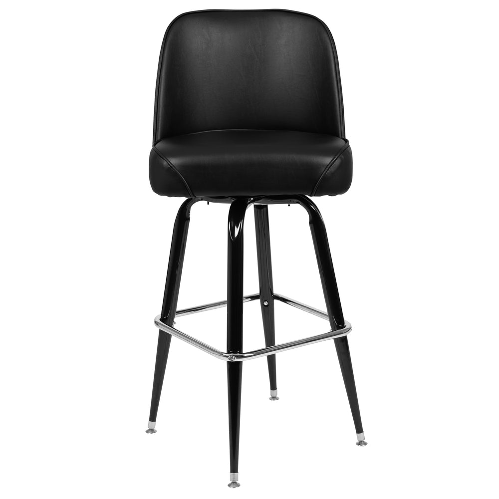 Image of Flash Furniture Metal Barstool with Swivel Bucket Seat, Black