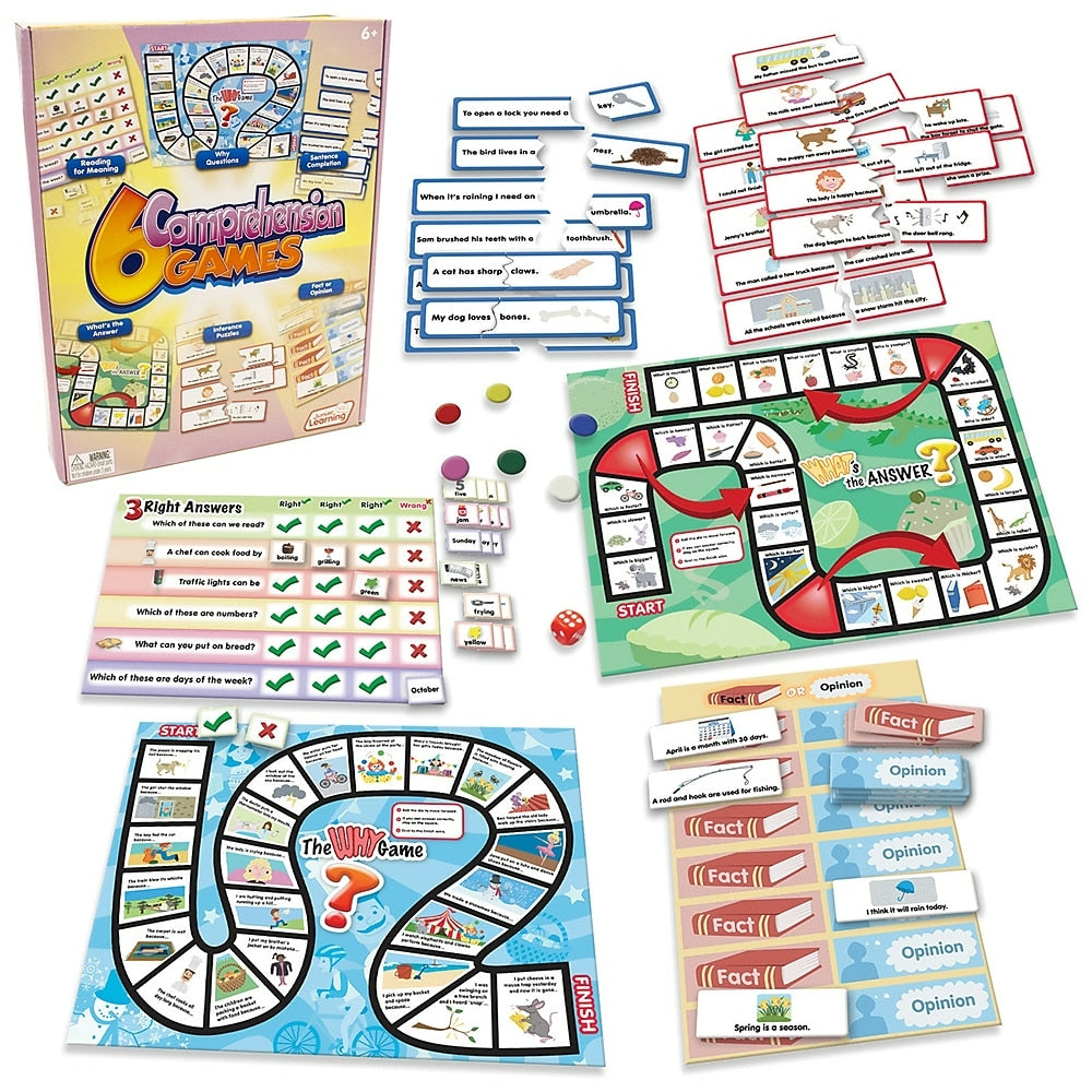 Image of Junior Learning 6 Comprehension Games, multiColour (JRL406)