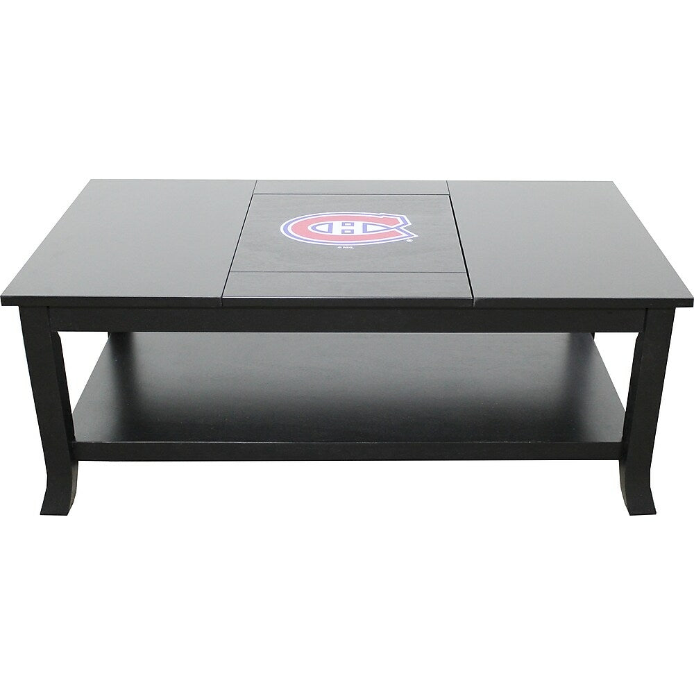 Image of Zipdecor Montreal Canadaiens Wood Coffee Table, Black