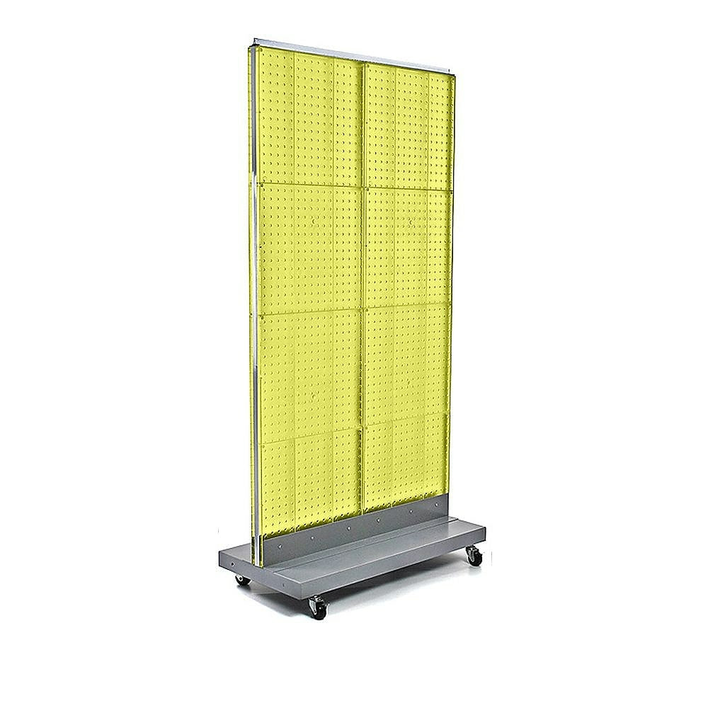 Image of Azar Displays Pegboard Floor Stand, 32" x 60", Yellow (700732-YEL)