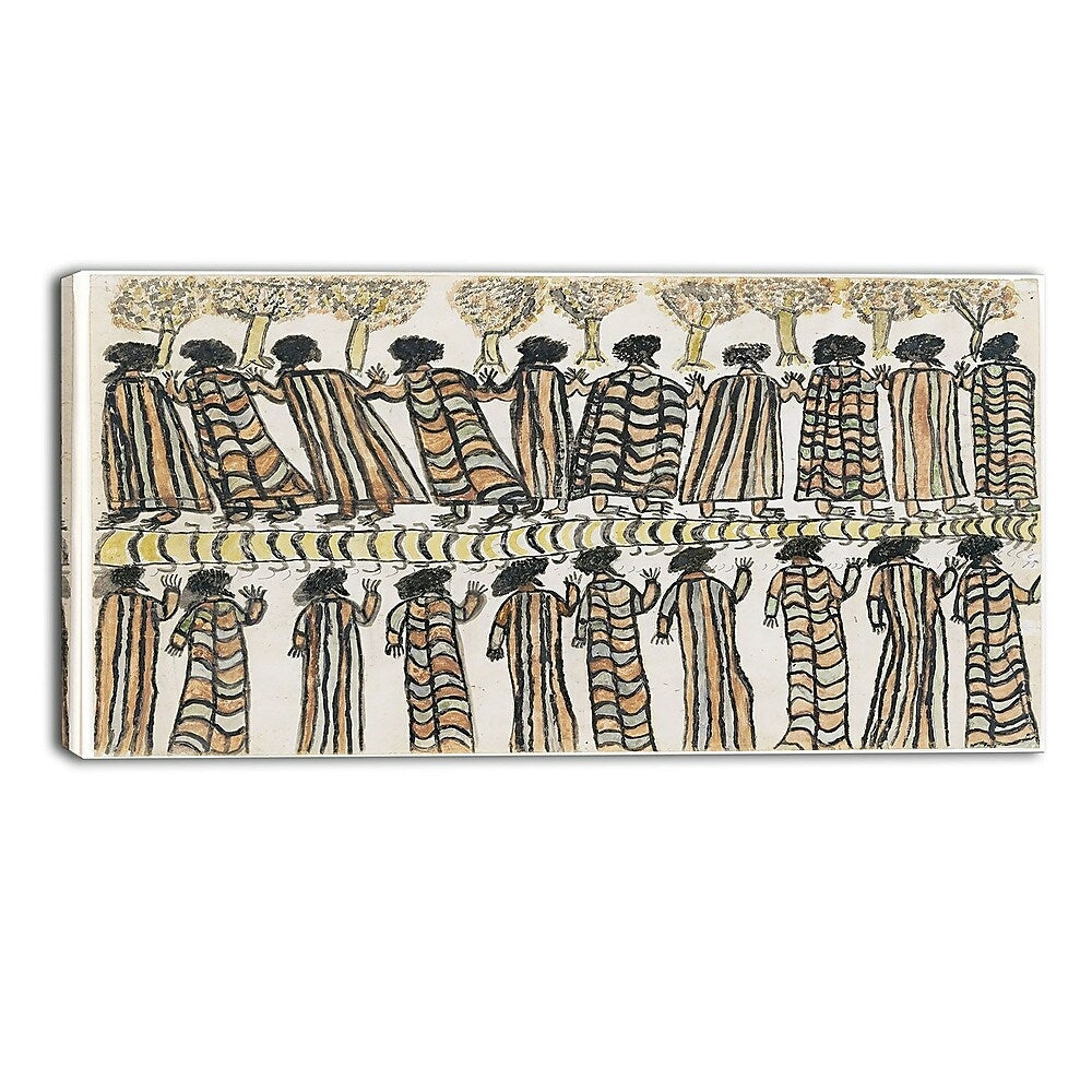 Image of Designart William Barak, Figures in Possum Skin Cloaks Canvas Art Print, (PT5002-32-16)