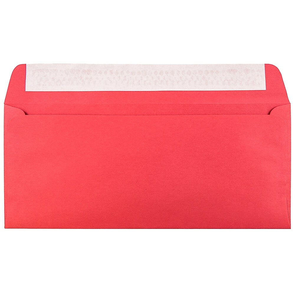 Image of JAM Paper #10 Business Envelopes with Peel and Seal Closure, 4 1/8 x 9.5, Brite Hue Christmas Red Recycled, 100 Pack (11789g)