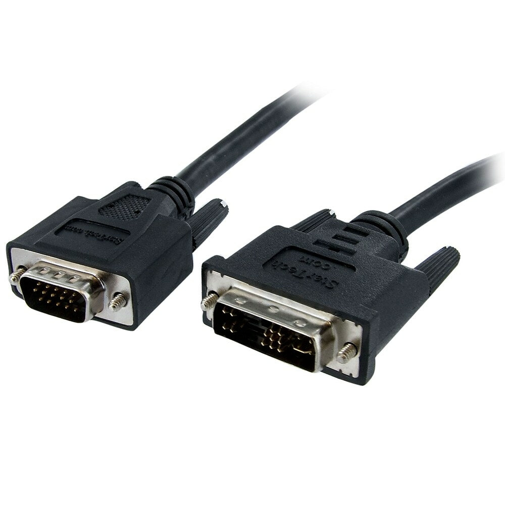 Image of StarTech DVI to VGA Display Monitor Cable, 6 Ft. (DVIVGAMM6), Black